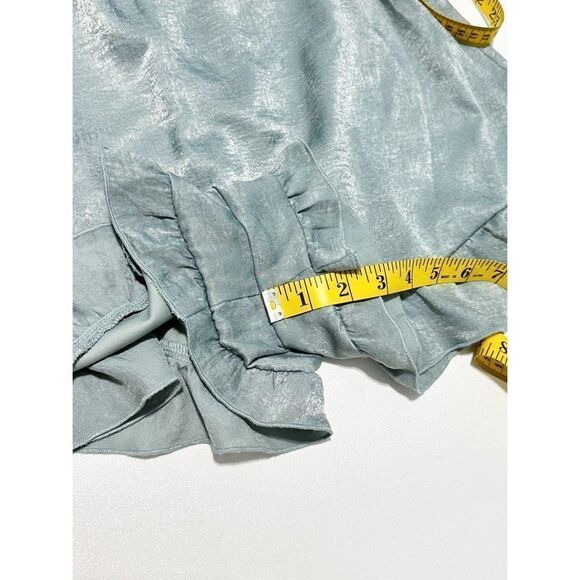 Show Me Your Mumu Women's‎ Riviera Tie-Front Romper Ruffle Trim Green Large - Picture 9 of 14